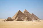 A picture of several pyramids of varying heights side-to-side.